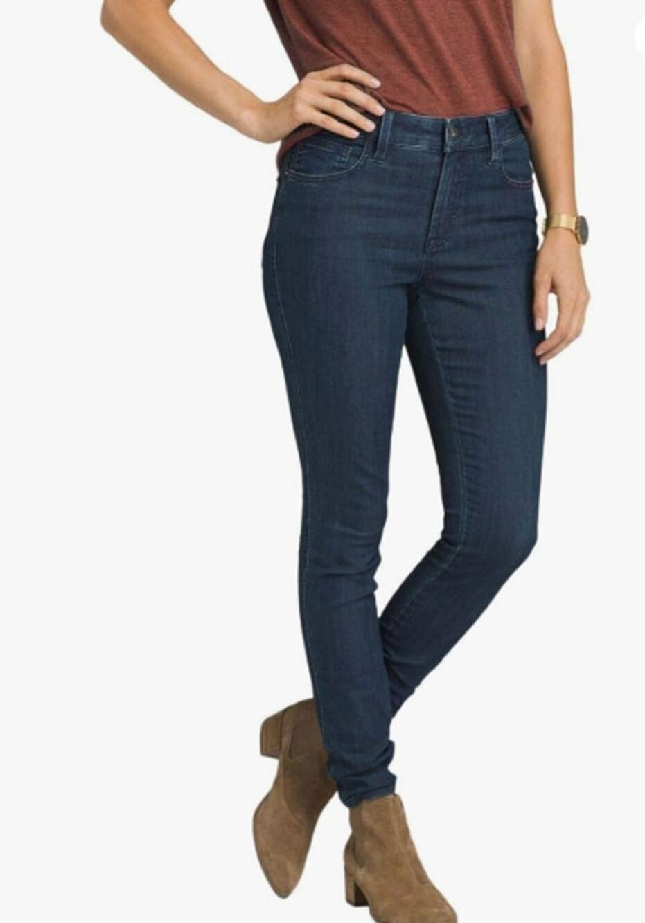PRANA Women's Oday Skinny Jeans 27x30 US 4 Blue Indigo High Rise Stretch NWT